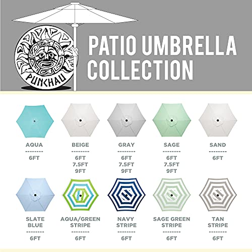 Punchau 6 Ft Outdoor Patio Umbrella, Easy Open/Close Crank And Push Button Tilt Adjustment - Beige Market Umbrellas #TOP6