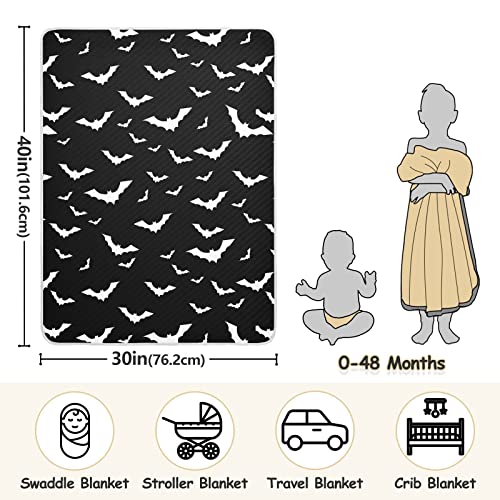 Image of Halloween Bats Baby Blankets Soft Warm Crib Stroller Blanket for Toddler Newborn Girls Boys, 30x40in