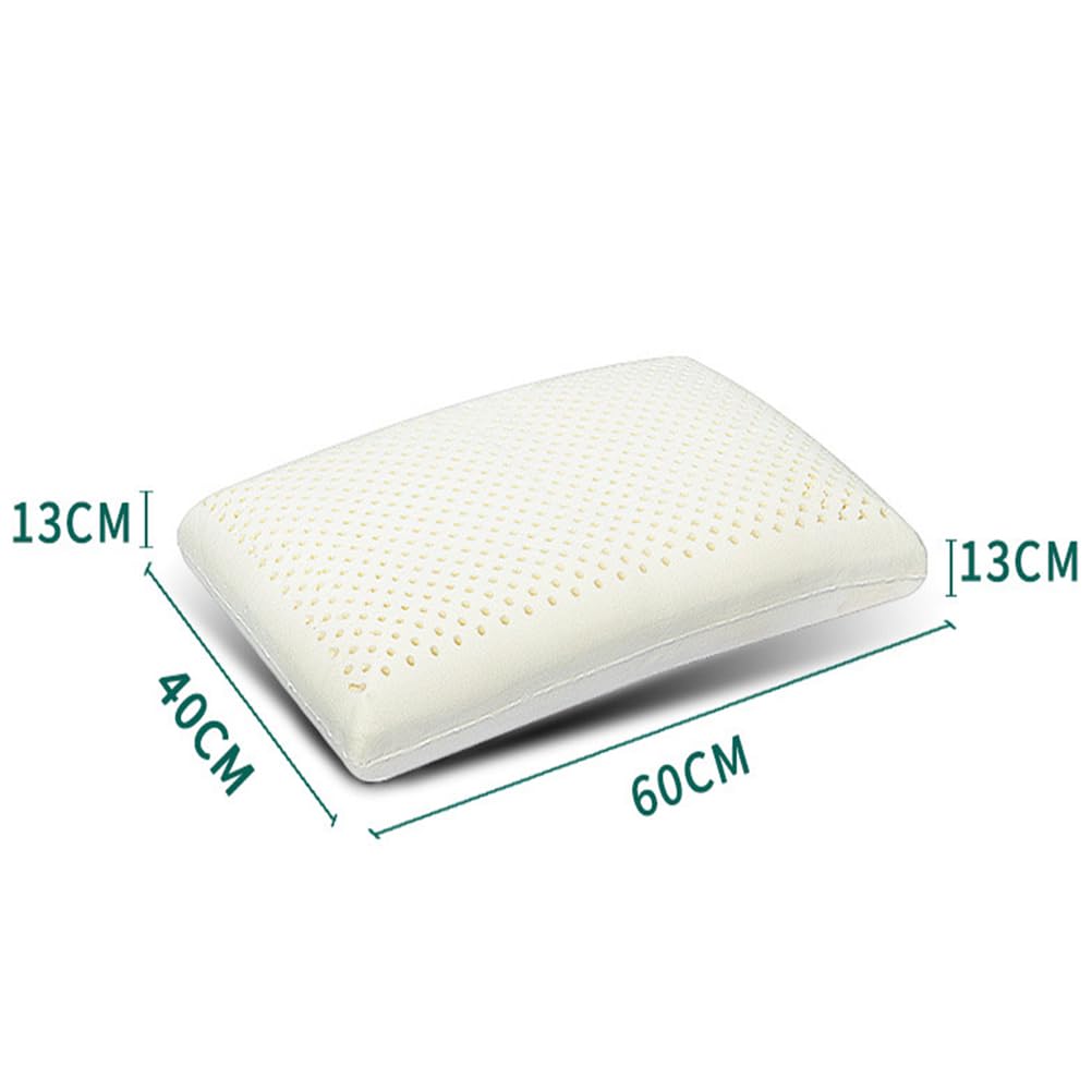 Almohada de látex natural para adultos, almohada de dormir para dormir de lado, de espalda y boca abajo, extra suave con funda de algodón transpirable extraíble