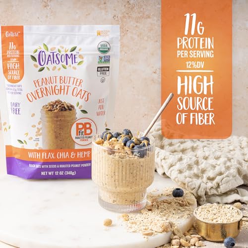 Image of Oatsome PBfit Overnight Oats 7.8 Oz, Peanut Butter, 11g Protein, Fiber