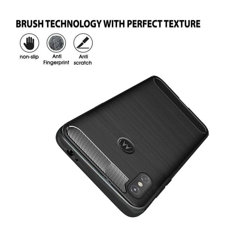 Image of Hybrid Carbon Fiber Back Case for Moto One Power (Black)