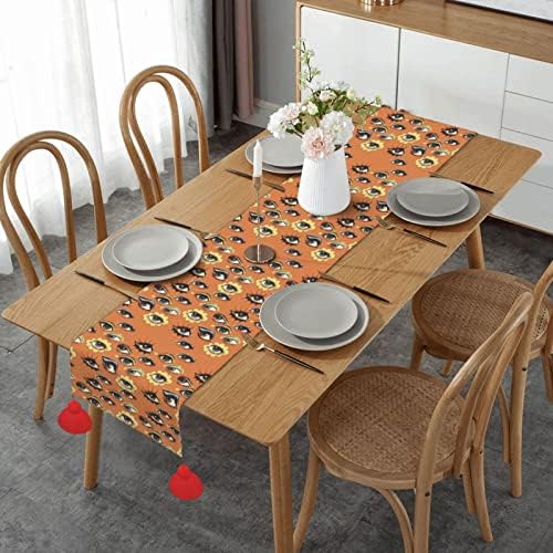 Christmas Table Runner Good-Luck-Greek-Evil-Eye Modern Table Decor Long Table Cover