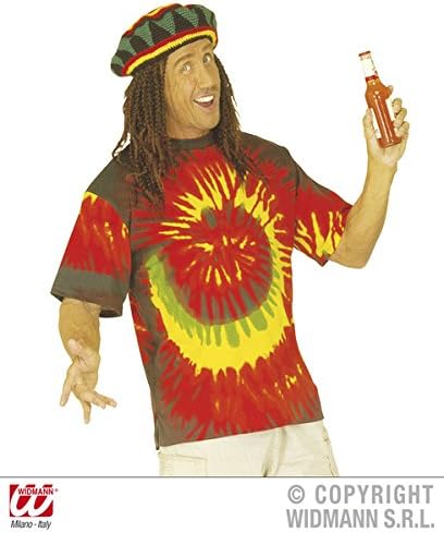 XL Mens HIPPIE TIE DYE TSHIRT Accessory for Hippy 60s 70s Mod Retro Vintage Classic Fancy Dress Extra Large 46"chest Adults Male