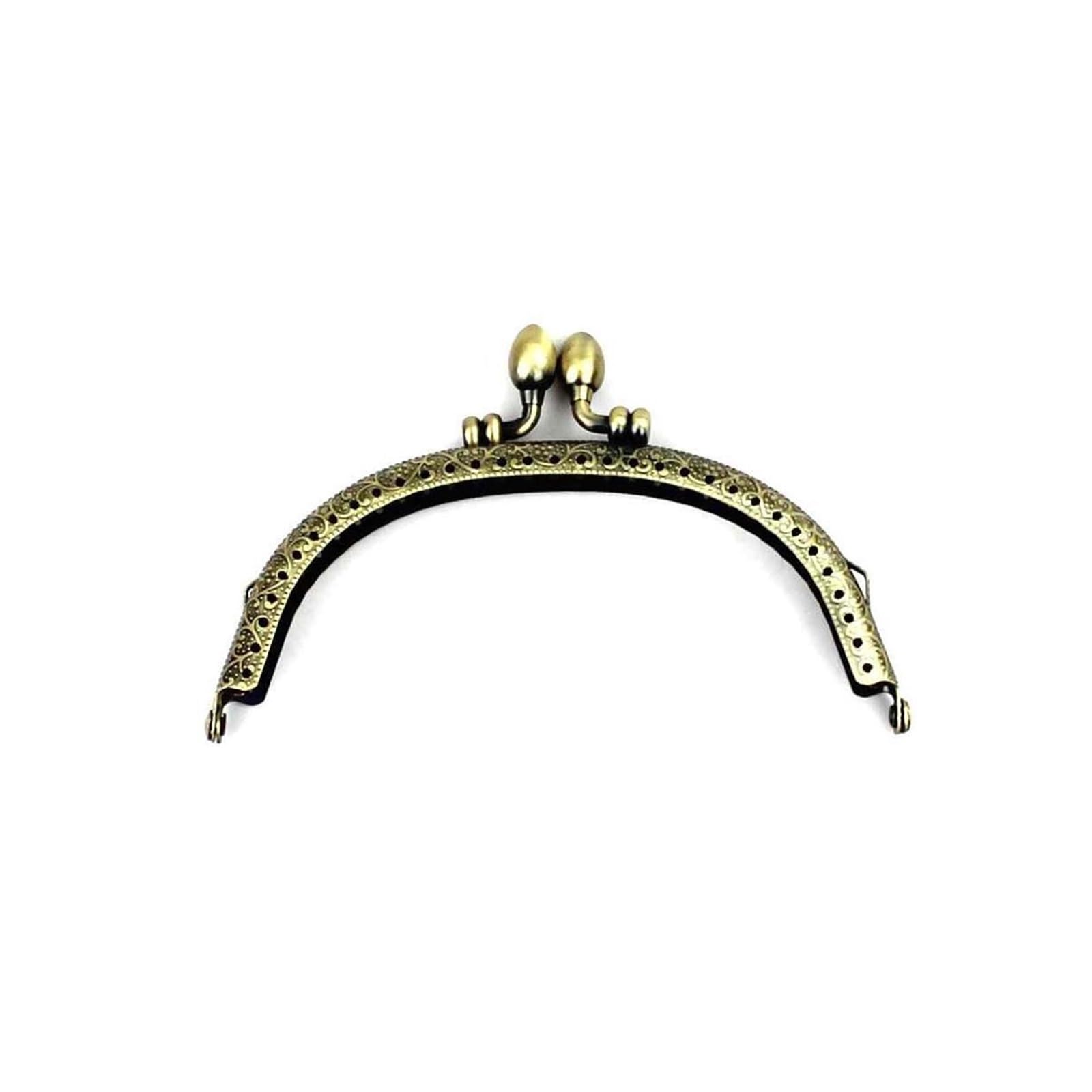 PVUVTNAHW 10Pcs/Lot 12.5cm Antique Bronze Silver Arch Metal Purse Frame Kiss Clasp Bag Handle For DIY Making Handbag Accessories(Antique bronze)