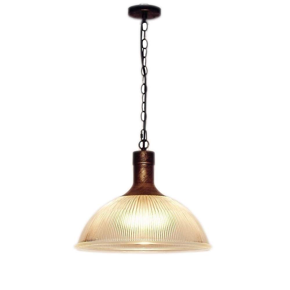 Lámpara colgante industrial para comedor moderno con pantalla de cristal estriado elegante