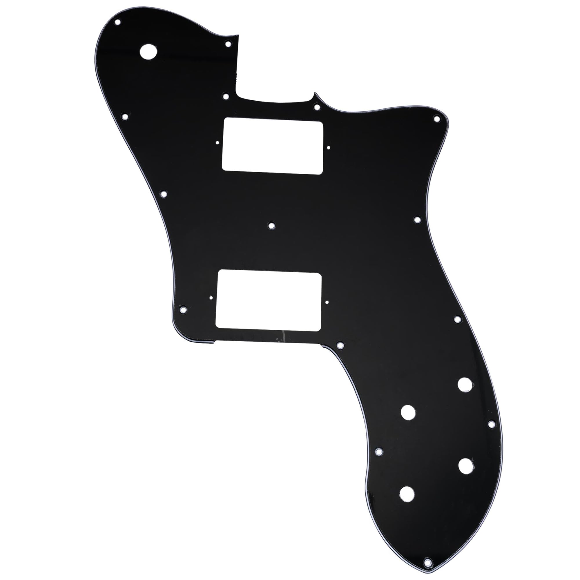Musiclily Pro 15 Otworów Pokryty HH Maskownica Pickguard do Gitary Elektrycznej Mexico Fender 72 Tele Deluxe Style, 3 warstwowy Czarny