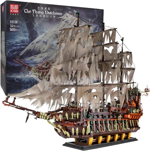 Mould King Kit di blocchi da costruzione di modello di nave di grandi pirati, set di blocchi da di navi di pirata olandese del, regalo di giocattoli per bambini di età superiore a 8 anni (3653 + PCS)