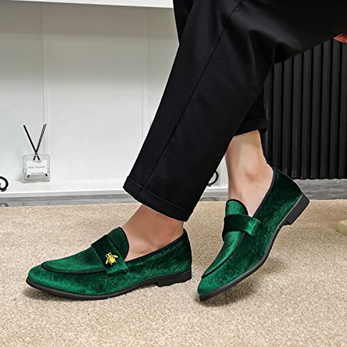 Image of FLQL Men's Luxury Penny Loafer Slip-On Velvet Shoes Party Dancing Shoes Suede Wedding Shoes Plus Size 7-13