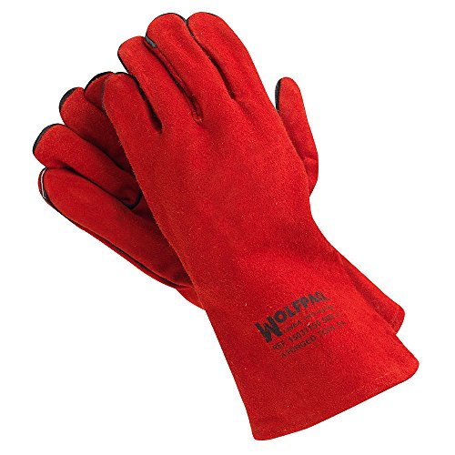 WOLFPACK LINEA PROFESIONAL Guantes Soldar Denso Rojo Largo
