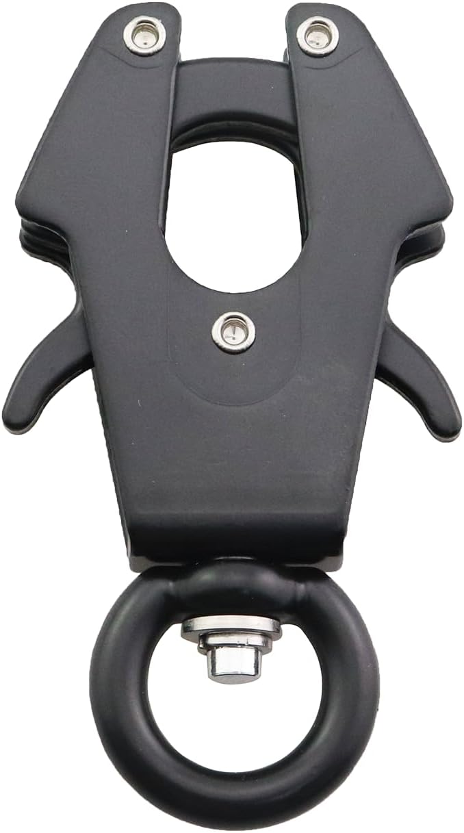 Heavy-Duty Matte Black Pet Leash Clip for Hiking & Travel, 15mm