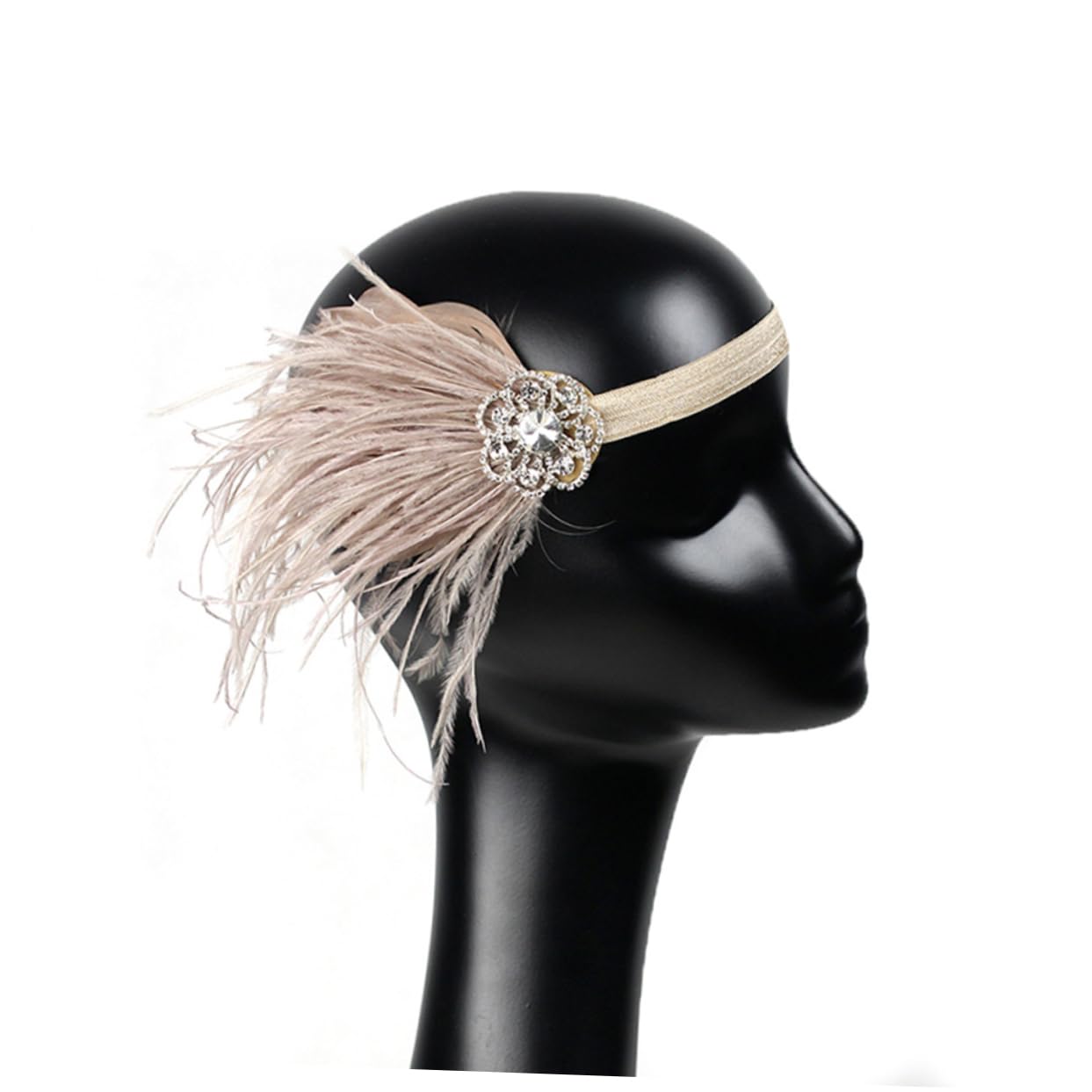 DOITOOL 2stücke Vintage Haarschmuck Mit Diamanten Und Federn Eleganter Haarreif Für Bräute Hochzeits-accessoire Nude Perfekter Kopfschmuck Für Besondere Anlässe
