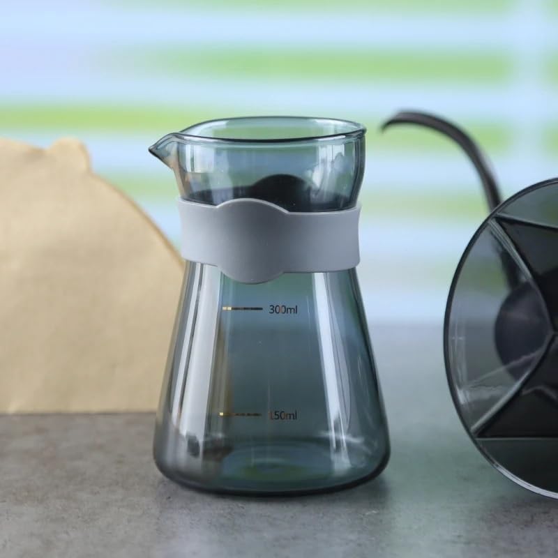 Kit completo gocciolatore vetro borosilicato caffè | Vetro resistente al calore tollera variazioni termiche(Dripper)