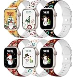 Maledan Christmas Band Compatible with Apple Watch Bands for Women Men 44mm 45mm 46mm 42mm 49mm, Breathable Silicone Fancy Holiday Festival Bracelet Bands for iWatch Series 10 9 8 7 6 5 4 3 SE Ultra