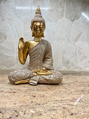 Estatua Buda Dorado Profundo 13 Pulgadas miniatura 3