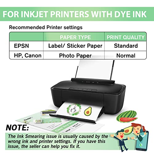 Koala Clear Sticker Paper for Inkjet Printer - Waterproof Clear Printable  Vinyl Sticker Paper - 8.5x11 Inch 15 Sheets Transparent Glossy Sticker  Paper for DIY Personalized Stickers, Labels, D () - PCPartPicker