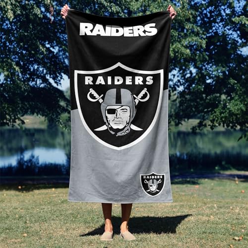 Image of Northwest NFL Las Vegas Raiders Microfiber Beach Towel, 30 x 60 Inches - Quick Dry, Sand Resistant, Lightweight, Highly Absorbent, Incisor Design