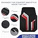 Skechers Heavy Duty Rubber Car Floor Mats,Dual Color Design Floor Mats,All Weather Car Mats,Waterproof Trim to Fit Universal Floor Liner Car Accessories,Automotive Floor Mats for Cars Trucks Suvs,Red