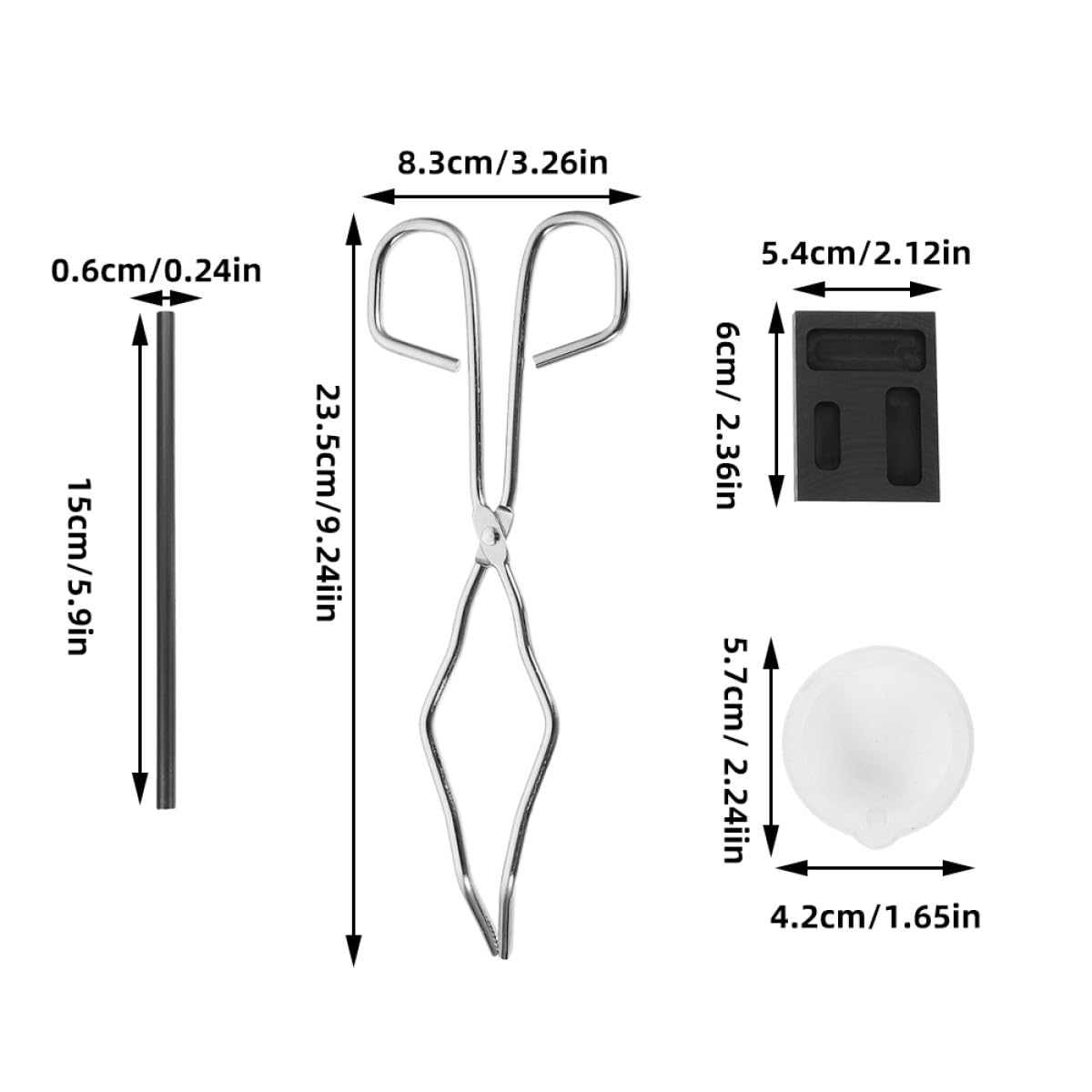 Kit de Herramientas para Joyería Molde de Lingote de Grafito y Diseño de Tres Agujeros, Fácil de Usar para Fundición y Proyectos Diversos