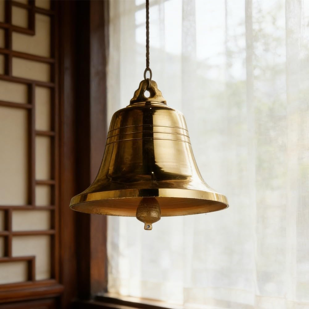 Windglocke Hängendes Ornament,Garten Windspiel,Kupferne Windspiele Mit Gravur Korrosionsbeständige Glocken Für Zuhause, Yoga & Feste – Klarer Resonanzton, Hängend Als Für Deko(7-inch copper bell)