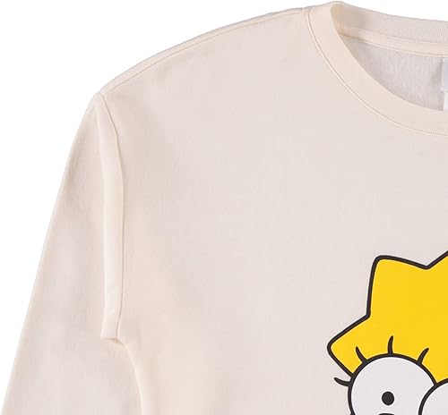 Miniatura 3 de The Simpsons Sudadera de cuello redondo para mujer, Lisa, Bart y Homer Simpson, sudadera con cuello redondo de cara grande