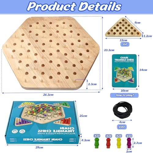 Ajedrez Triangular, Juego de Mesa de Estrategia de Tablero, Divertido Juego de Banda de Goma, Juguetes Educativos, Suministros Fiestas, Juegos de Lógica, Regalos para Niños y Niñas - imagen 5