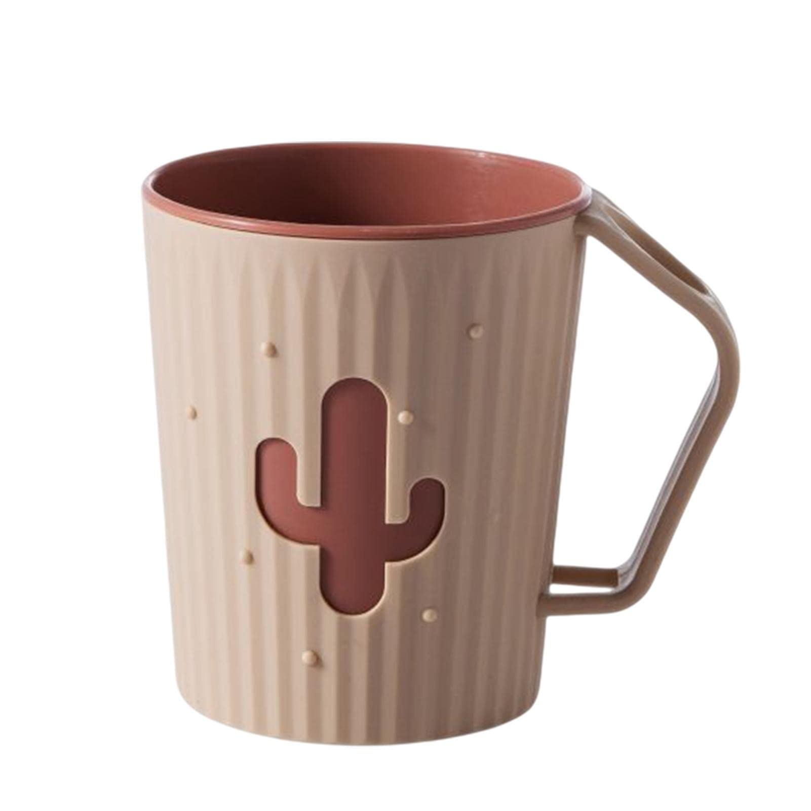 Kumprohu Toothbrush Cup - Cartoon Tooth Brushing with Slot Handle - Cactus Look Rinsing Cup Tooth Brushing Cups Makeup Brushes Holder Stand Cup Bathroom Cups Reusable