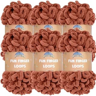 JubileeYarn Fun Finger Loops Yarn - Polyester Jumbo Weight Loop Yarn - 100g/Skein - White - 6 Skeins