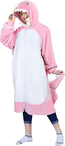 Waitu Manta con capucha de tiburón para mujeres y hombres, manta Sherpa con capucha de tiburón para adultos, manta de tiburón es un regalo