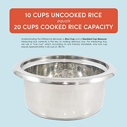 Elite Gourmet ERC2010B Electric Rice Cooker With Stainless Steel Inner Pot Makes Soups thumb #5