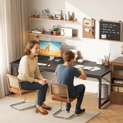 Image of PRAISUN 70.8 X 29.5 Inch Computer Desk with Deeper Desktop, Gaming Office Writing Work Desk for Home Office, Study, Bedroom, Work from Home, Metal Frame, Black