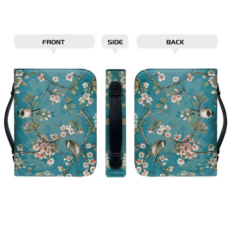 Garronmavis Almond Blossom Bird PU Leather Bible Case for Women Floral Sparrow Bag, Van Gogh Protective Bag - M - Image 4