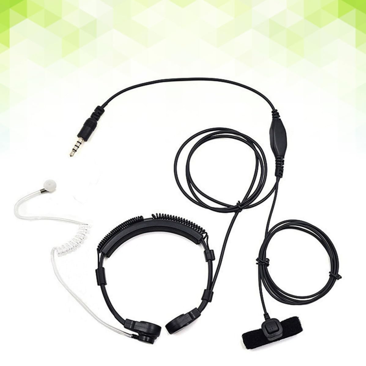 Kisangel 3,5 mm Klinkenstecker Kopfhörer mit Luftkanal Vibrationsmikrofon Kehlkopfgeräuschdämpfung Strahlenschutz und Verstellbarer Größe für Mobiltelefone und Computer