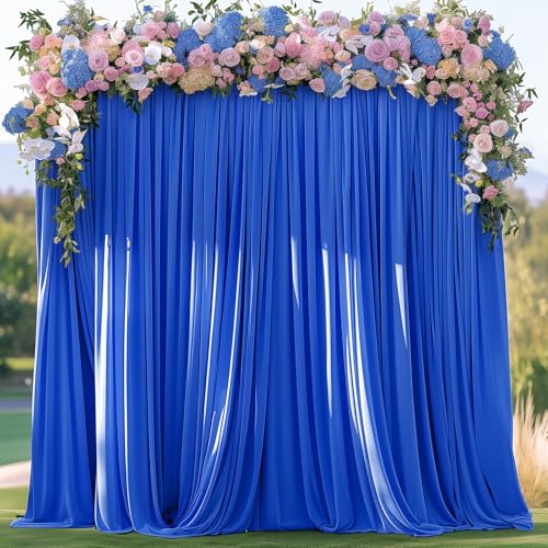 10x10FT Wrinkle Free Royal Blue Backdrop Curtains for Parties Blue Curtain Backdrop for Baby Shower Soft Backdrop Drapes for Birthday Party Photography Stage Background Home Decor 5ft x 10ft 2 Panels