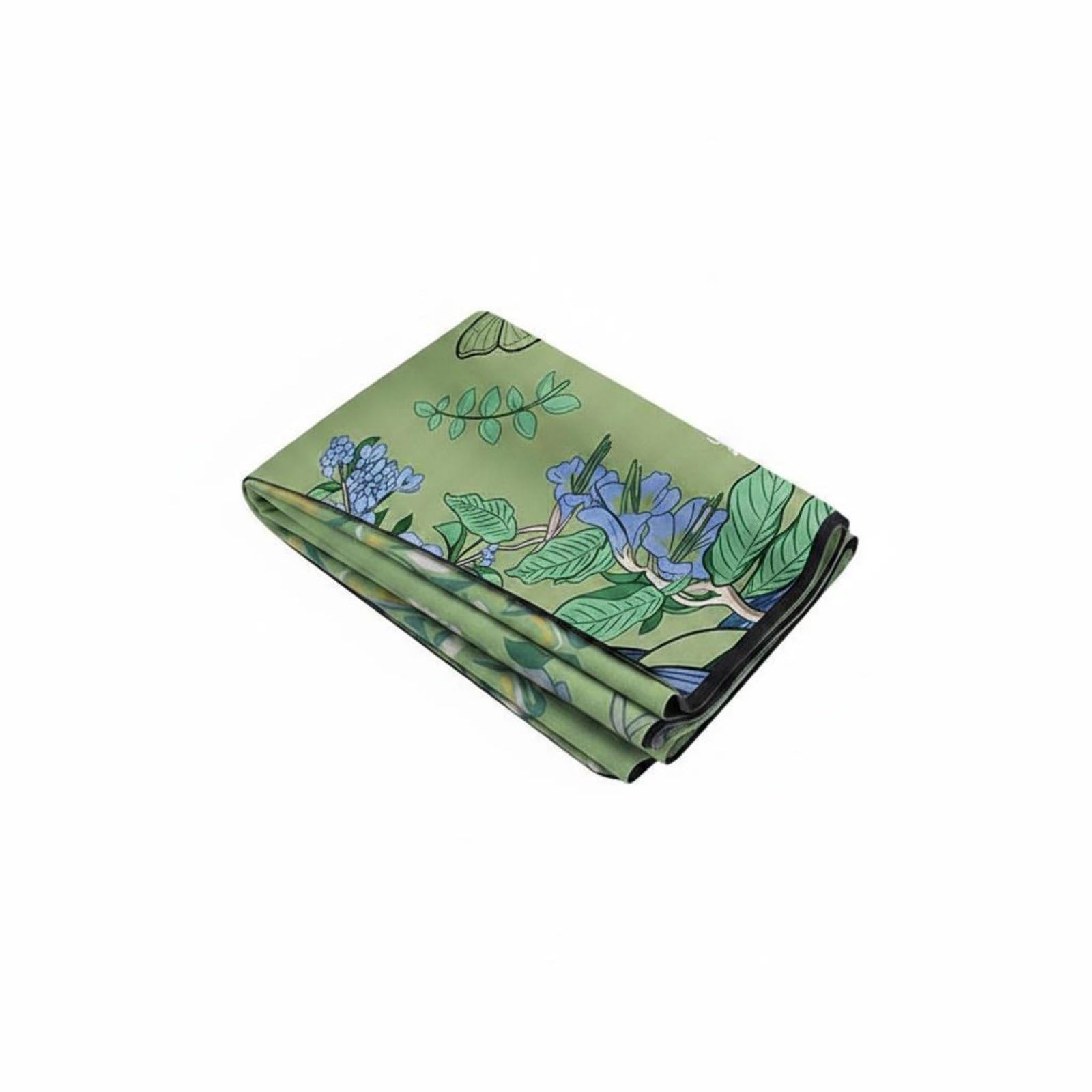 Sweat-Absorbing Travel Exercise Mat Mat Natural Rubber Foldable Exercise Mat Mat Anti-Slip Sports Gear Sound Dampening for Travelers, Home Workout, Gym, Jade Green-image-13