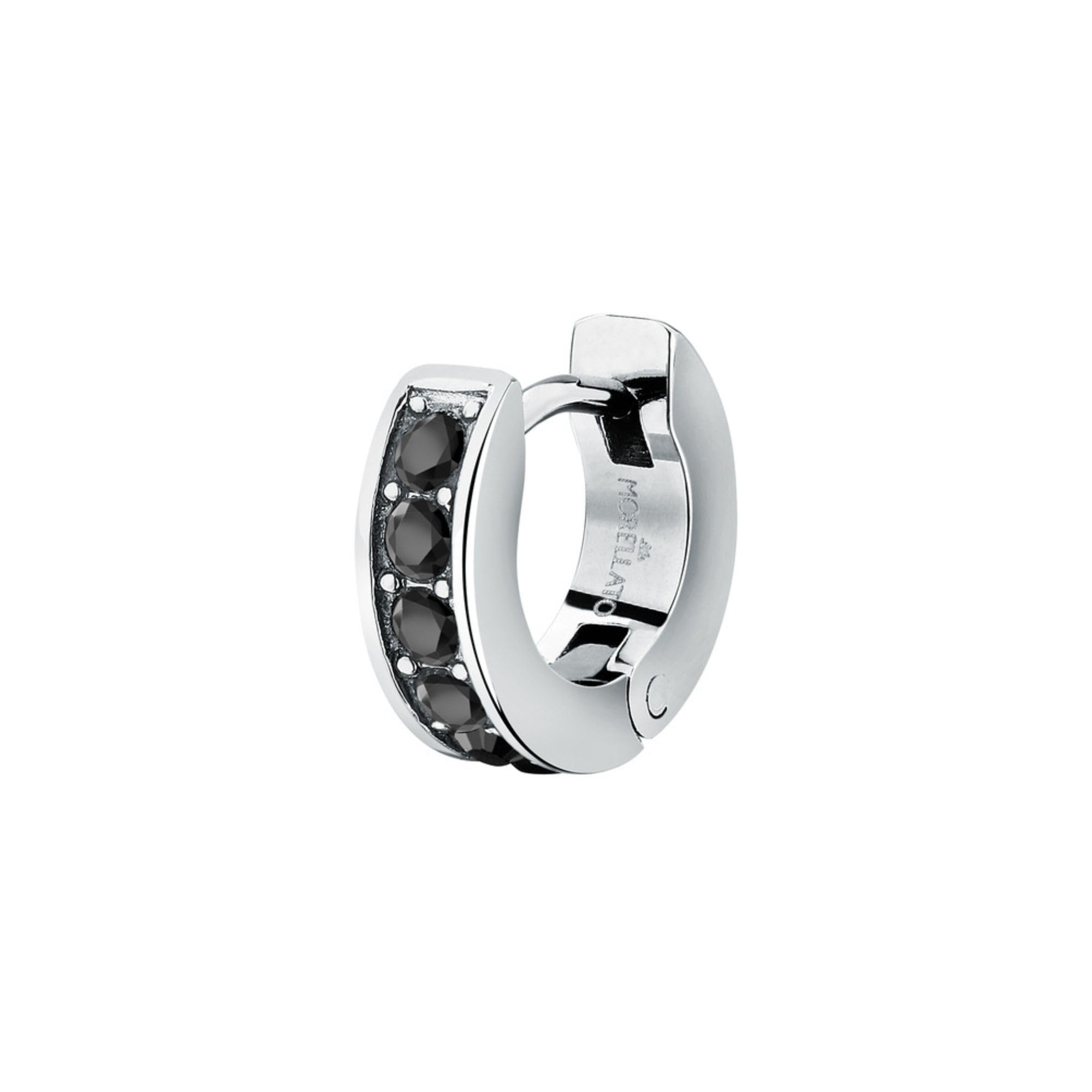 MORELLATO Mono Orecchino Uomo in Acciaio, Cristalli, Collezione MOTOWN, Idea Regalo Uomo