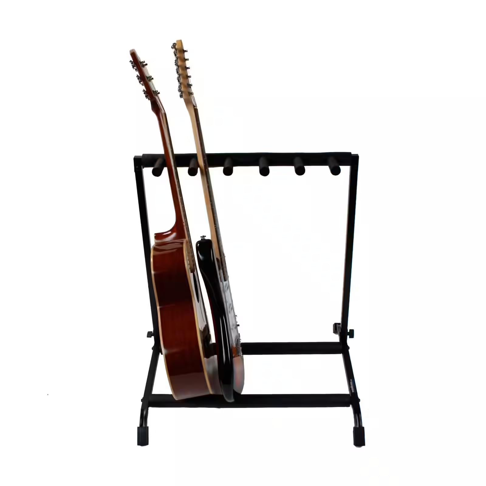 WOODBRASS GS50-R5 Stand rack pour 5 x Guitare, Basse, Electrique ou 3 x Guitare acoustique - Rangement solide, compact et sûr - Support avec encombrement minimum : 67,5 x 65 x 53,5 cm