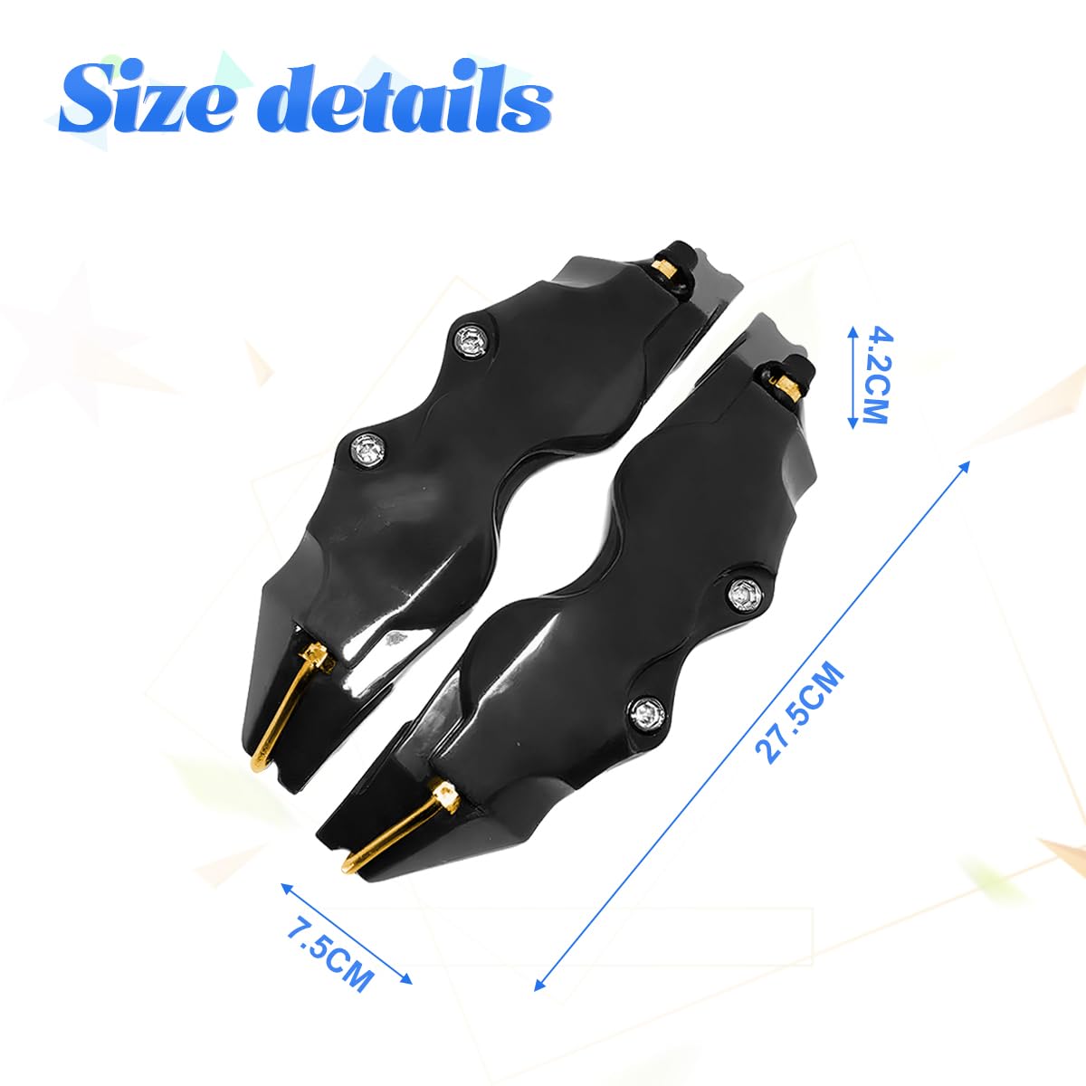 JNNJ 2 Pezzi Copri Pinza Freni Auto, 3D Pinze Freno per Ruota Auto per Mozzo Ruota, Resistenti Copri Pinza Freno Auto, Si Adatta Perfettamente Alla Superficie Della Pinza Freno Originale(Nero)