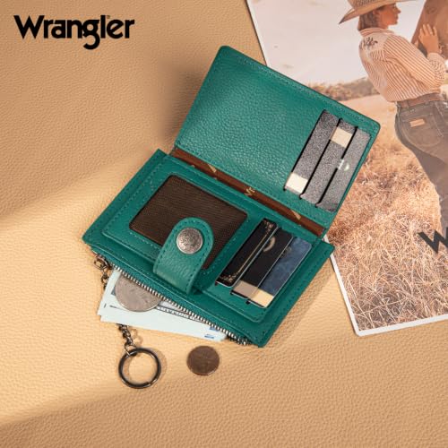 Image of Montana West X Wrangler Credit Card Holders Small Ladies Wallet Minimalist Card Holder for Women Simpl Keychain Wallet with Rfid Lining and Smooth Metal Zipper