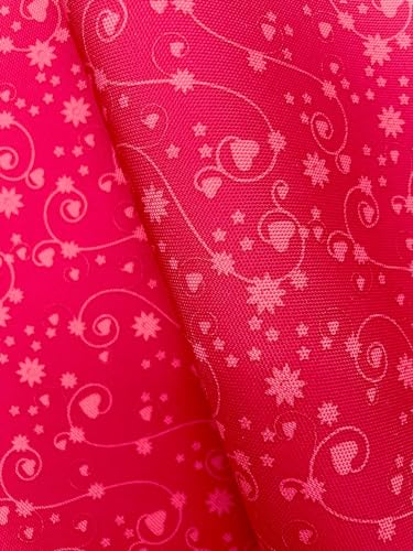 Vienberg Premium Oxford Gewebe Stoff Wasserdicht | Reißfest Wasserfest Polyester | Meterware | Outdoor Indoor | Segeltuch, Abdeckplane, Markisenstoff (Rot-Muster)