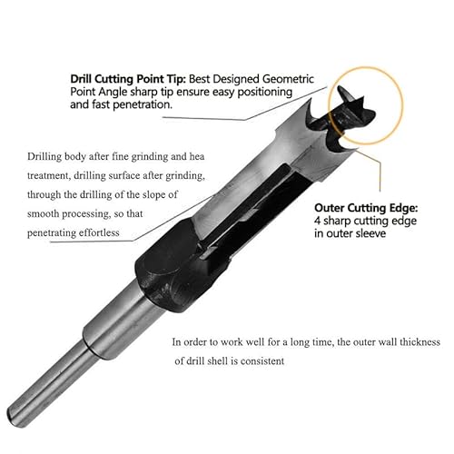 3/4 In. Wood Square Hole Mortise Chisel Drill Bit Tool Woodworking Drill Bits Hole Cutter #TOP1