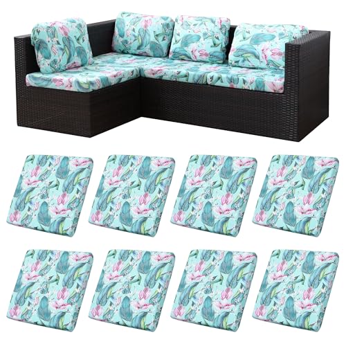 Image of BIETYONE 8Pcs Stretch Patio Cushion Covers,Outdoor Couch Covers Replacement,Outdoor Couch & Sofa Slipcovers,for Patio Furniture Cushion Covers,Washable Reusable urniture Protector(Hummingbird,8PCS)