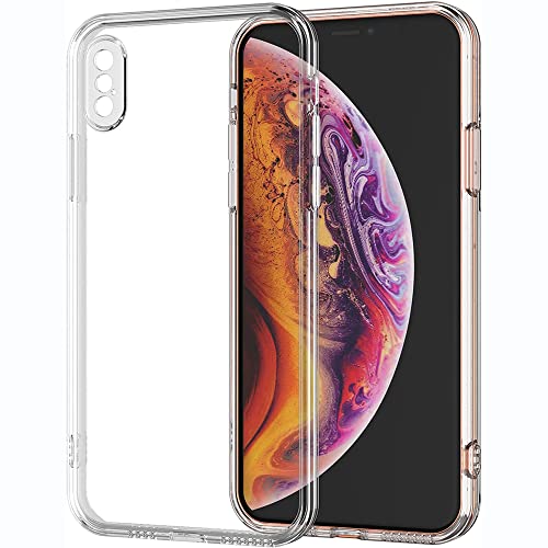Image of WOW IMAGINE Crystal Clear Transparent Back Case Cover Compatible Apple iPhone X | Full Device & Camera Protection Shockproof TPU Silicone Back Cover Case - Transparent