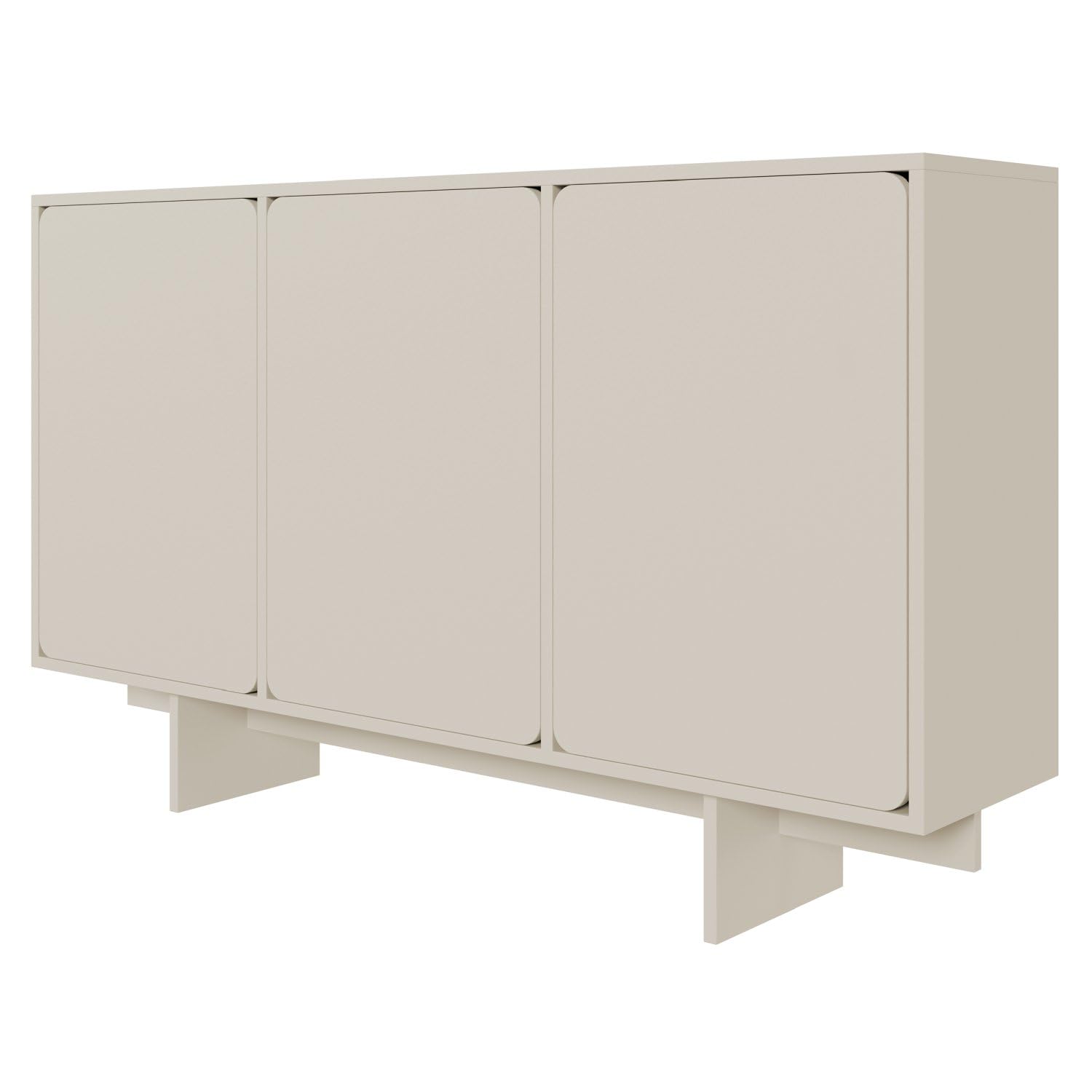 Selsey Wuwu - Cassettiera a 3 ante, 150 cm, con spinta verso l'aperto, colore: grigio/beige