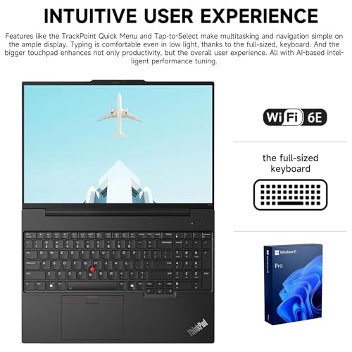 Image of Lenovo ThinkPad E16 Gen 2 Business Laptop, 16 inch FHD+ Anti-Glare Touchscreen, AMD Ryzen 7 7735U, 32GB DDR5, 1TB SSD, Wi-Fi 6E, Fingerprint, Backlit, Webcam, Windows 11 Pro