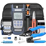 BAOSHLA Fiber Termination Kit - 11 in 1 Assembly FTTH Cold Connection Assembly Tool kit with OPM 6S Cleaver-Fiber Optical Stripper Pliers FC to LC Adapter