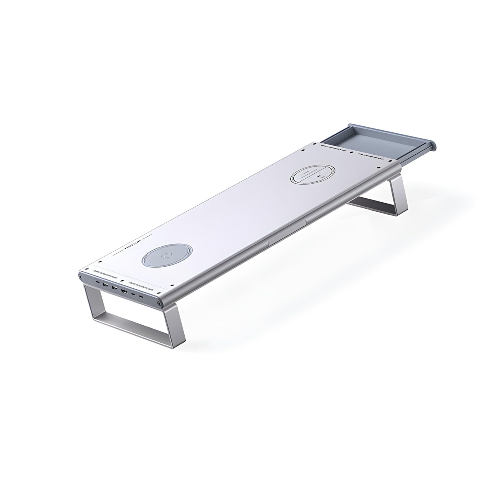 Stojak na laptopa z 6 portami Hub USB C i Powerstrip do aranżacji komputera, podwójny stojak na monitor z koncentratorem