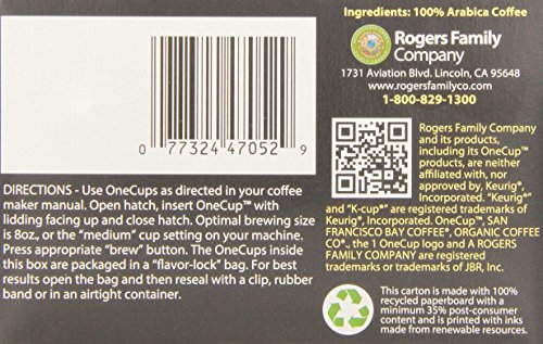 SF Bay Coffee French Roast 12 Ct Dark Roast Compostable Coffee Pods, K Cup Compatible including Keurig 2.0