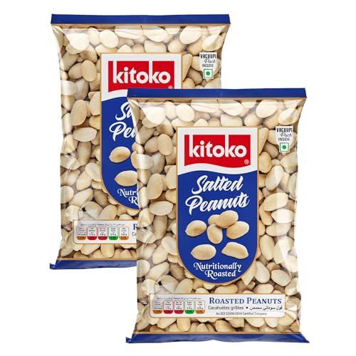 Image of Kitoko Roasted Salted Peanuts without Skin 400gm Pack of 2, Vacuum Packed