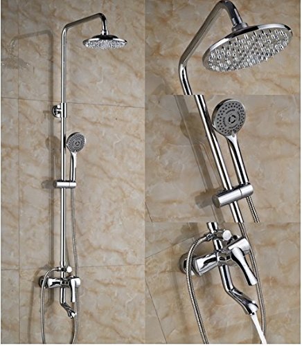 Robinet de douche mural avec pommeau à main et flexible 150 cm