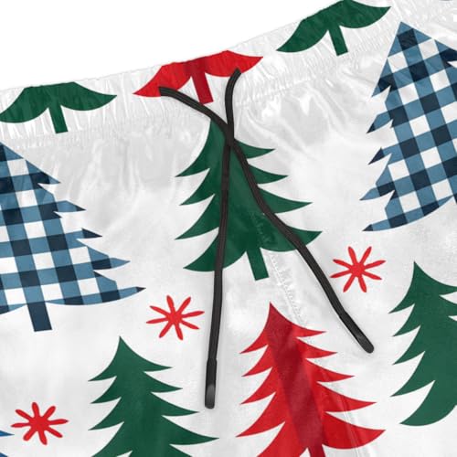 Men's Swim Trunks Size S Pine Tree Cutouts with Mesh Lining Soft Breathable Quick Dry Beach Shorts Pearly White4